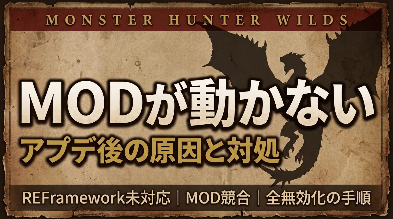 【ワイルズ】アップデート後にMODが動かない原因と対処法｜切り分けフロー付き